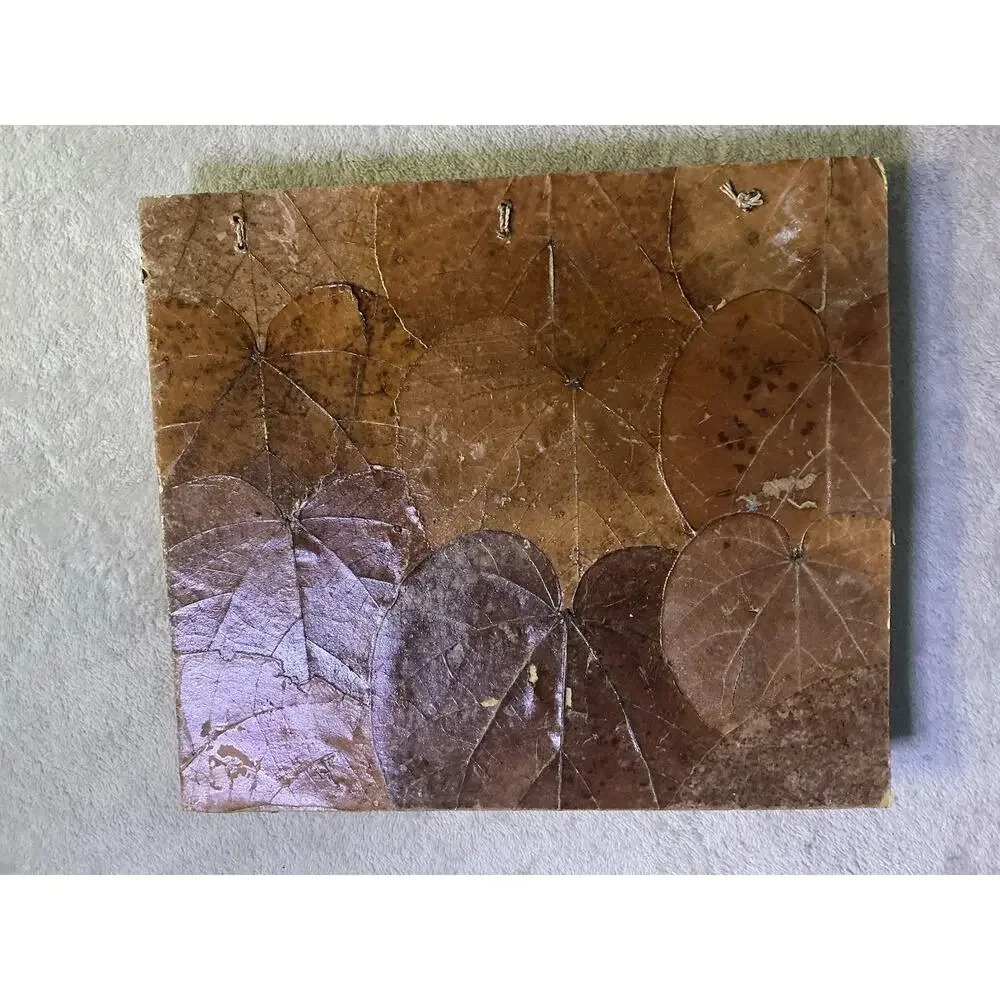 Handmade Blank Journal Notebook with Leaf-Pattern Decorative Cover
